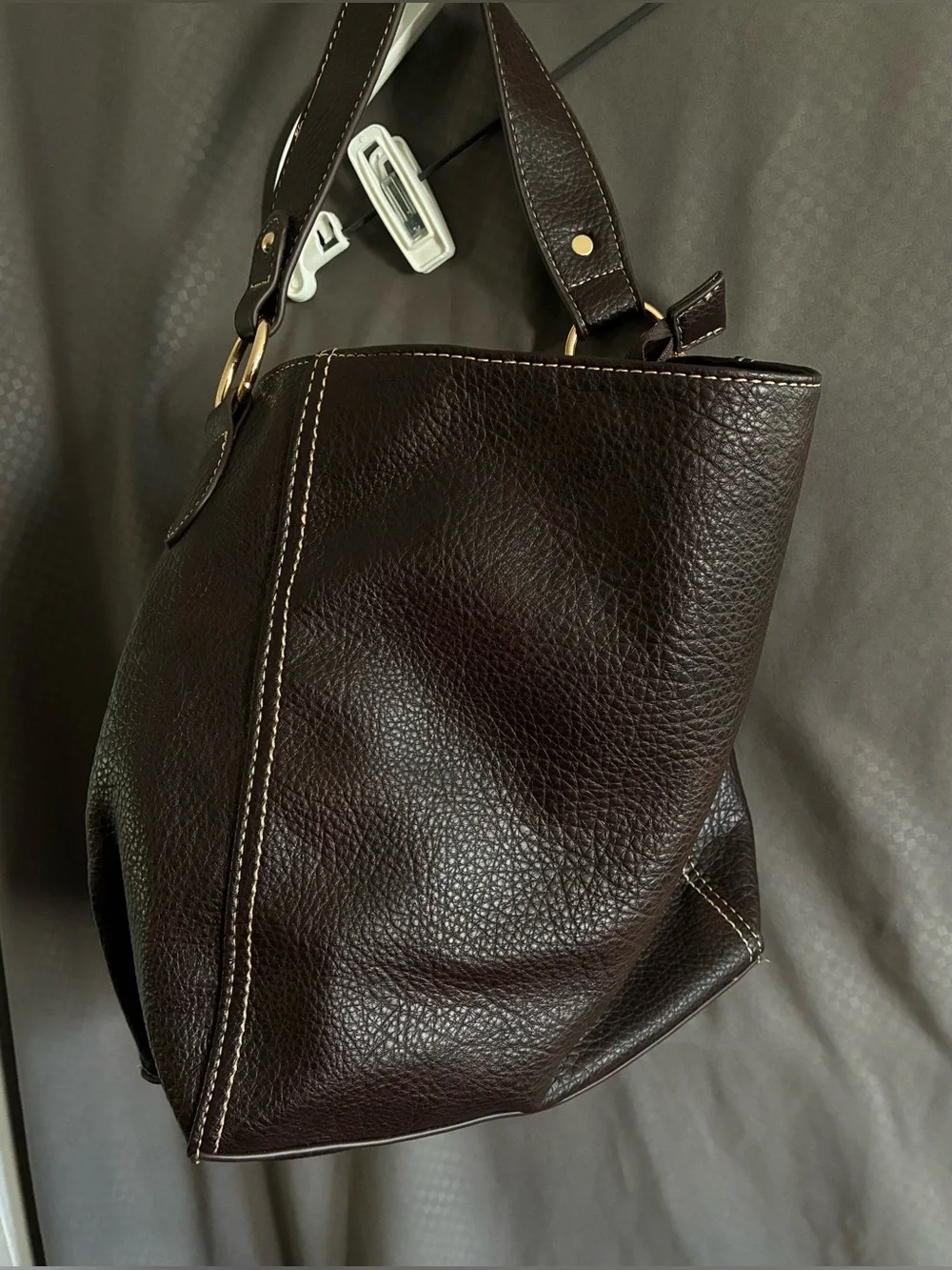 Montana West Brown Pebbled Vegan Leather Hobo Shoulder Bag w/Gold-Toned Hardware